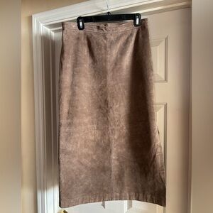Genuine Sonoma Jean Company brown leather maxi skirt Wmn size 12 worn only once